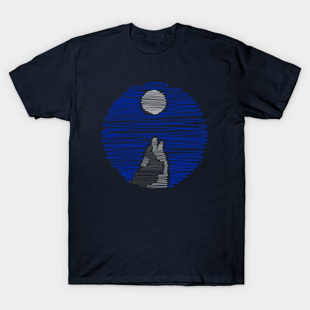 Wolf and Moonlight T-Shirt by Kikabreu